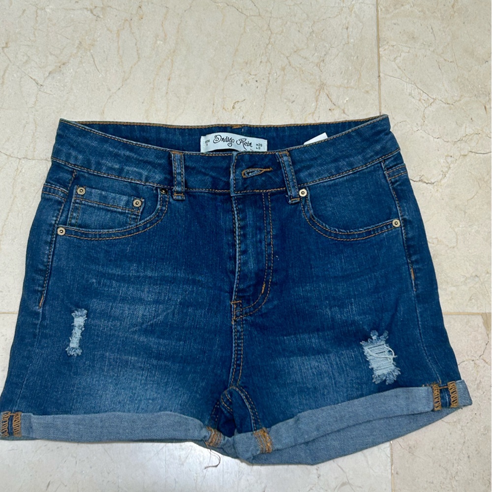 dark jean shorts